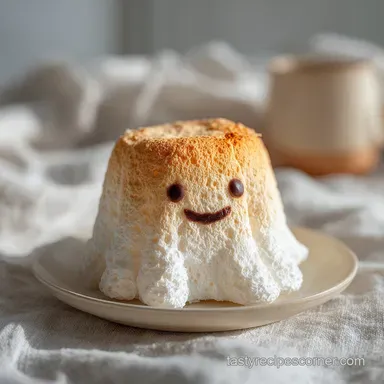 Marshmallow Web Ghost Cake for 12 Servings Recipe Card