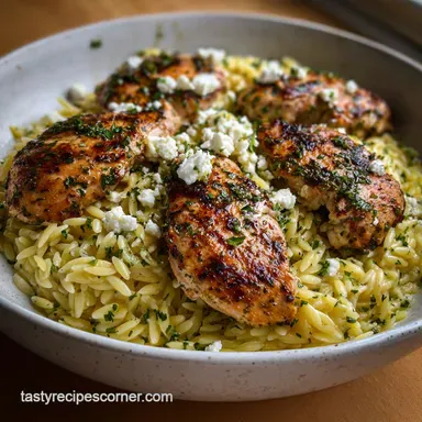 Orzo Recipe: Creamy Lemon Chicken Feta Perfection Recipe Card