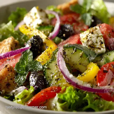 Mediterranean Salad: Ultimate Sunshine Recipe with Zesty Dressing Recipe Card