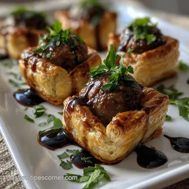 Easy Bite Sized NYE Appetizers: Mini Beef Wellington Bites Recipe Card