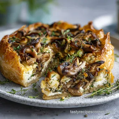 Mini Mushroom & Goat Cheese Pies in 55 Min Recipe Card