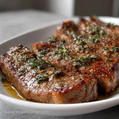 Sirloin Steak: Pan-Seared with Garlic-Herb Butter Baste Recipe Card