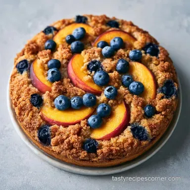 Peach Blueberry Coffee Cake with Sour Cream