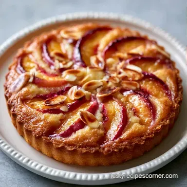 Peach Cobbler Canned Peaches Cake Baked Recipe Card