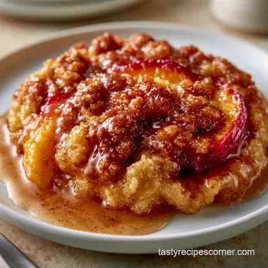 Peach Cobbler Dump Cake for 8 Servings Recipe Card