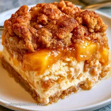 Creamy Peach Cobbler Ice Cream Cake