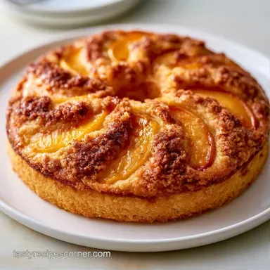 Peach Coffee Cake for 9 Servings Recipe Card