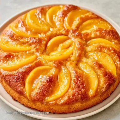 Golden Peach Sponge Cake for 7 Servings