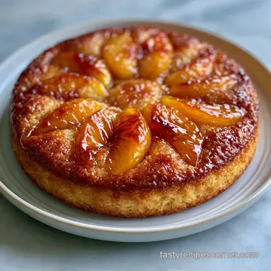 Best Peach Upside Down Cake Recipe Recipe Card