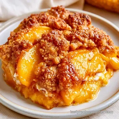 Peaches and Cream Dump Cake in 50 Minutes Recipe Card