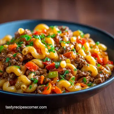 American Chop Suey Recipe: Easy New England Macaroni Beef Recipe Card