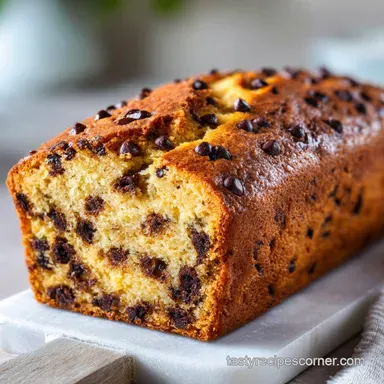 Pumpkin Chocolate Chip Bread for 10 Servings Tender Baked Loaf Recipe Card