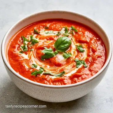 Fresh Tomato Soup for 4 Servings Recipe Card