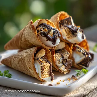 S'mores Campfire Cones in 18 Minutes - Crispy Waffle Treat