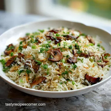 Mushroom Rice Recipe for 4 Servings Recipe Card