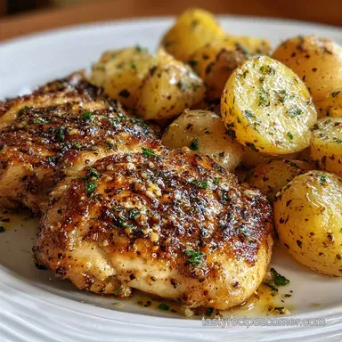 Bake Potatoes and Chicken: Garlic Parm Sheet Pan Recipe Recipe Card