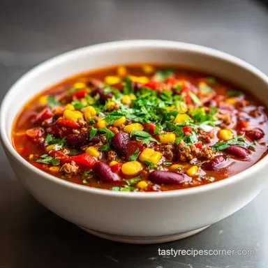 Simple Taco Soup with Ground Beef in 30 Minutes