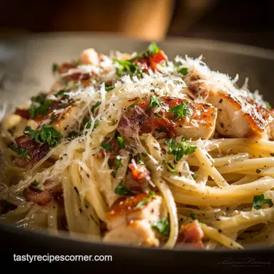 Chicken Carbonara: Authentic Recipe for a Speedy Weeknight Supper Recipe Card