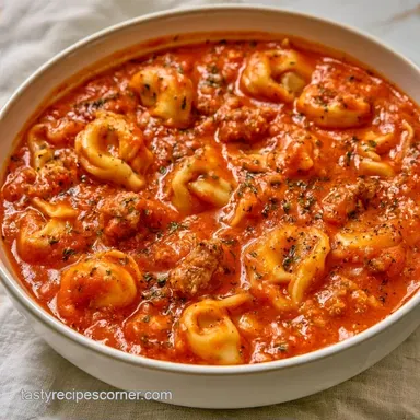 Creamy Spicy Sausage Tortellini Soup