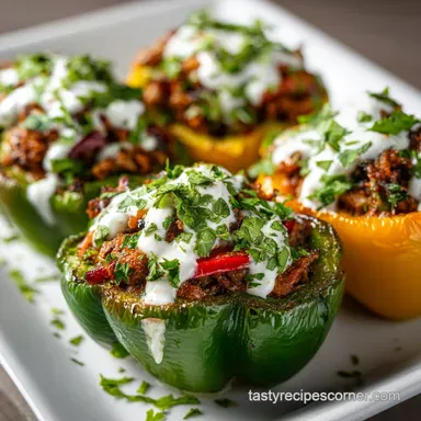 Taco Stuffed Peppers in 50 Minutes Recipe Card