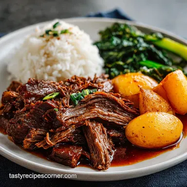 Tasty Korean Pot Roast for 6 Servings Recipe Card