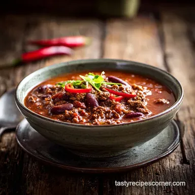 Beef Texas Chili for 8 Servings Recipe Card