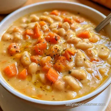 One-Pot Tuscan White Bean Soup Recipe Card