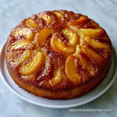 Upside Down Peach Cake with Cake Mix Recipe Card