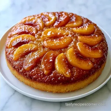 Upside Down Peach Cake with Cake Mix