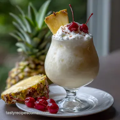 Pi&ntilde;a Colada: Velvety Smooth Puerto Rican Cocktail Recipe Recipe Card