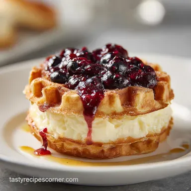 Waffled Cheesecake for 4 Servings | Crispy Recipe Card