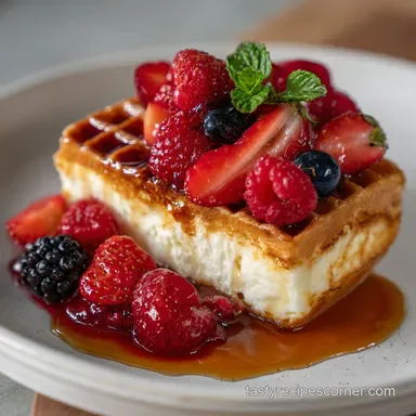 Waffled Cheesecake for 4 Servings | Crispy