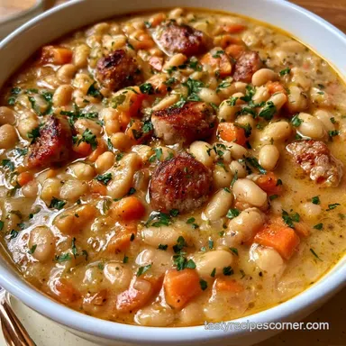 White Bean Soup with Sausage: One-Pot Recipe Card