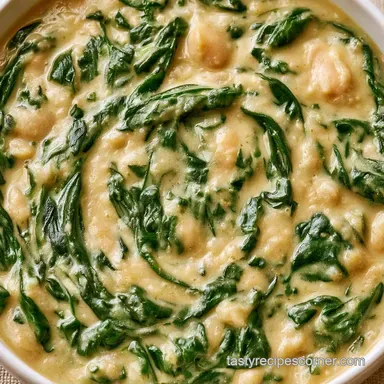 White Bean Spinach Soup in 20 Minutes Recipe Card