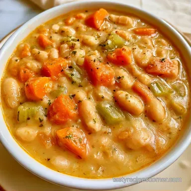 White Bean Vegetable Soup in 40 Minutes Recipe Card