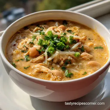 White Chicken Chili: Creamy Crockpot Recipe Recipe Card