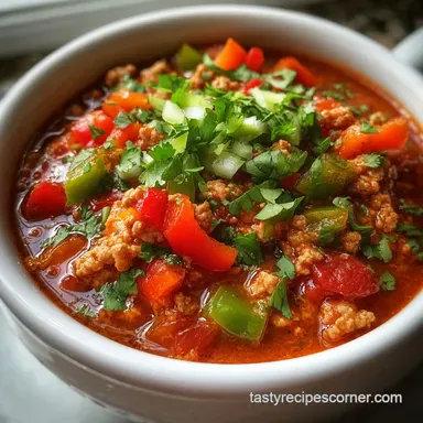 Turkey Chili with Bell Peppers in 40 Minutes Recipe Card