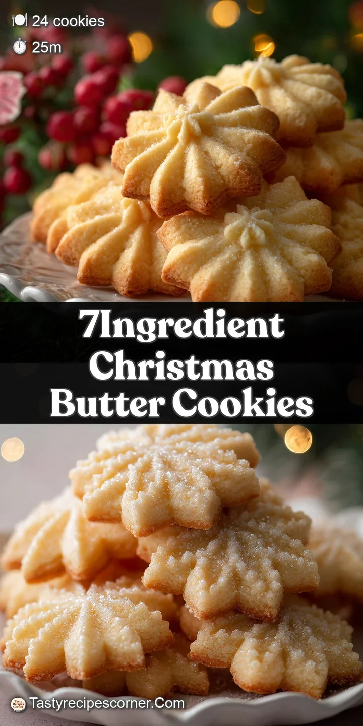Melt-in-your-mouth butter cookies with crisp edges and soft centers. Some adorned with festive red and green sprinkles.