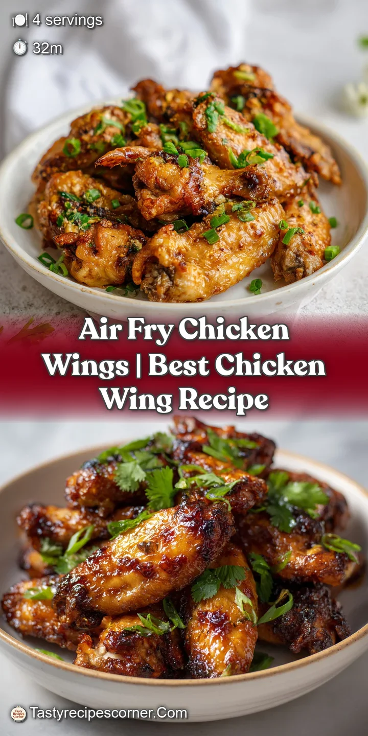 Close-up of a juicy, golden chicken wing with a slightly caramelized, spicy glaze clinging to the skin.