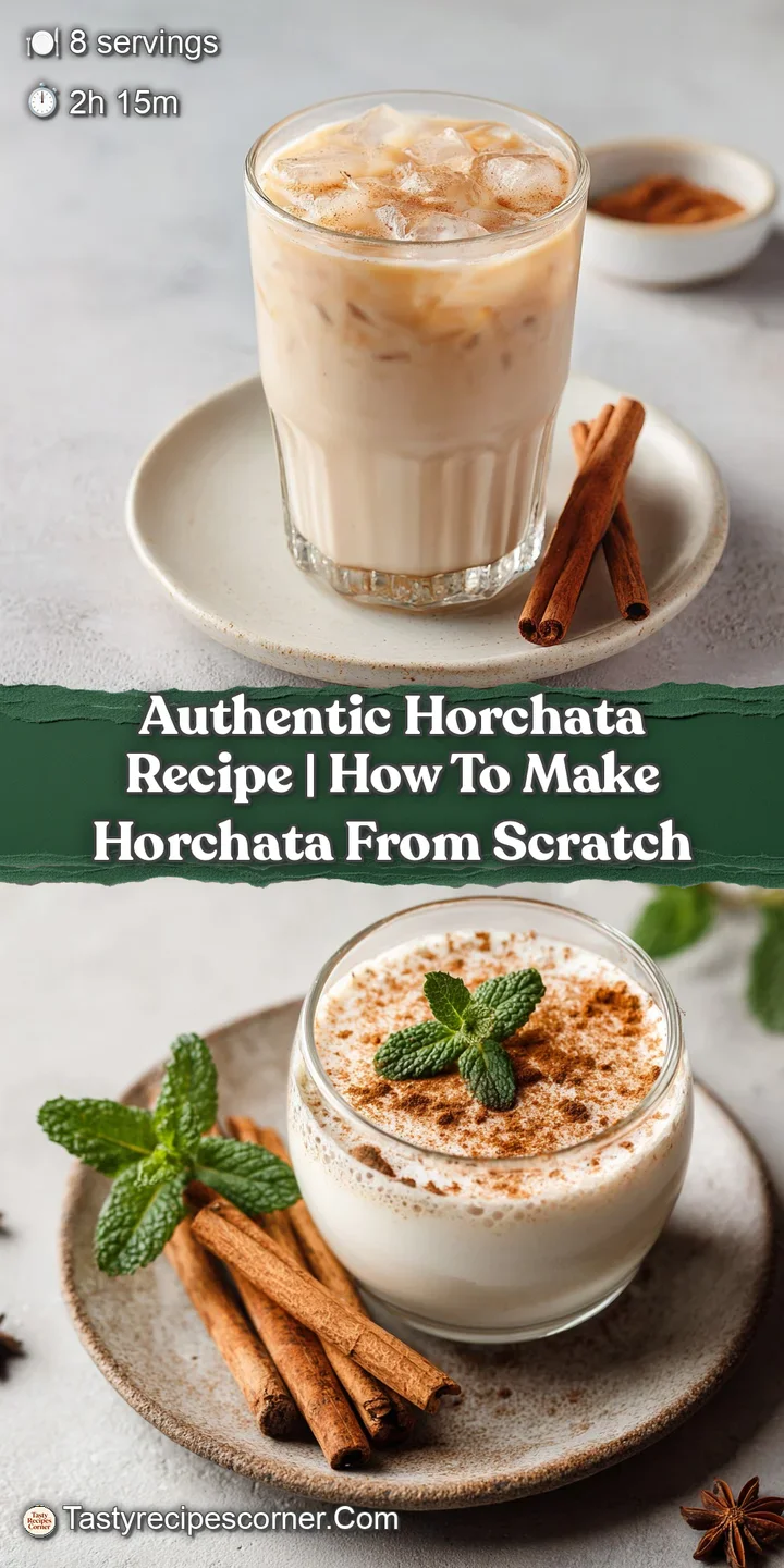 Close-up of velvety smooth horchata with visible cinnamon specks and condensation on glass.