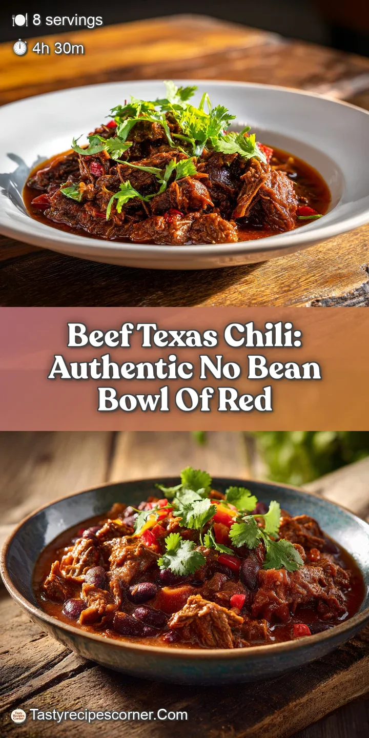 Close-up of steaming chili, highlighting tender beef, colorful spices, and a glistening sheen, promising a flavorful bite.