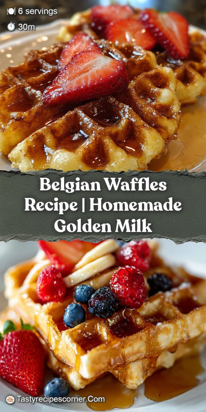 Close-up of a fluffy Belgian waffle, steam rising. Butter melts into the golden crust, highlighting the tempting textures ...