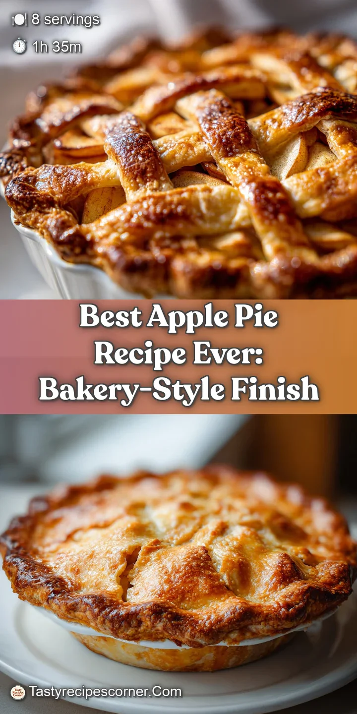 Close-up of a glistening apple pie filling with tender, baked apples peeking through a beautifully browned, perfectly impe...