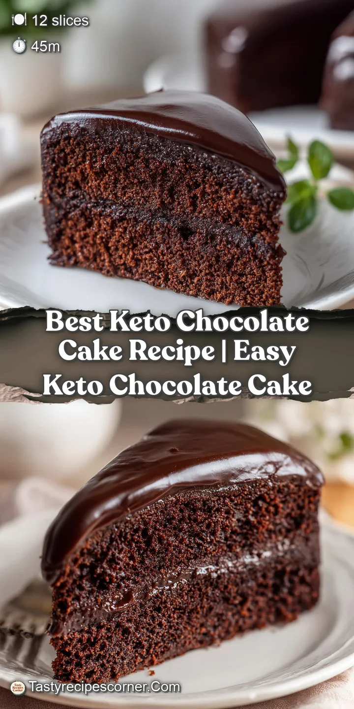 Close-up of moist, crumbly dark chocolate cake texture with a thick, glossy layer of smooth chocolate ganache.