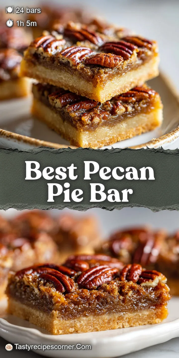 Close-up showcases the rich, amber hues and crunchy pecan halves nestled atop a sweet, gooey filling on a shortbread base.