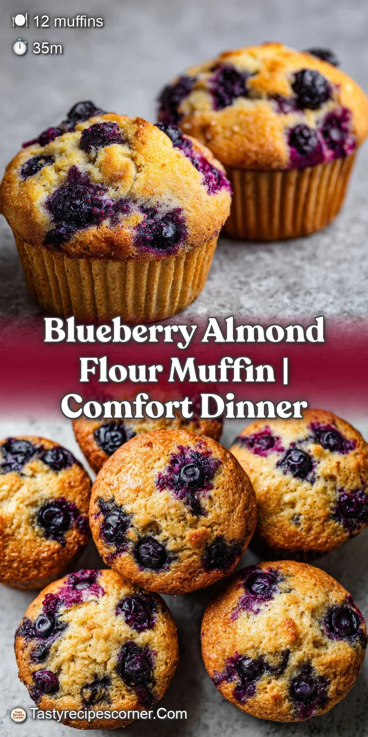 Close-up of a moist, golden crumb with a burst of juicy purple blueberry and a light dusting of sliced almonds.