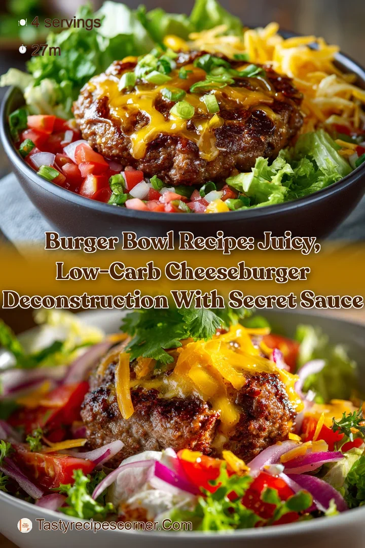 Burger Bowl Recipe: Juicy Low-Carb Cheeseburger Deconstruction with Secret Sauce