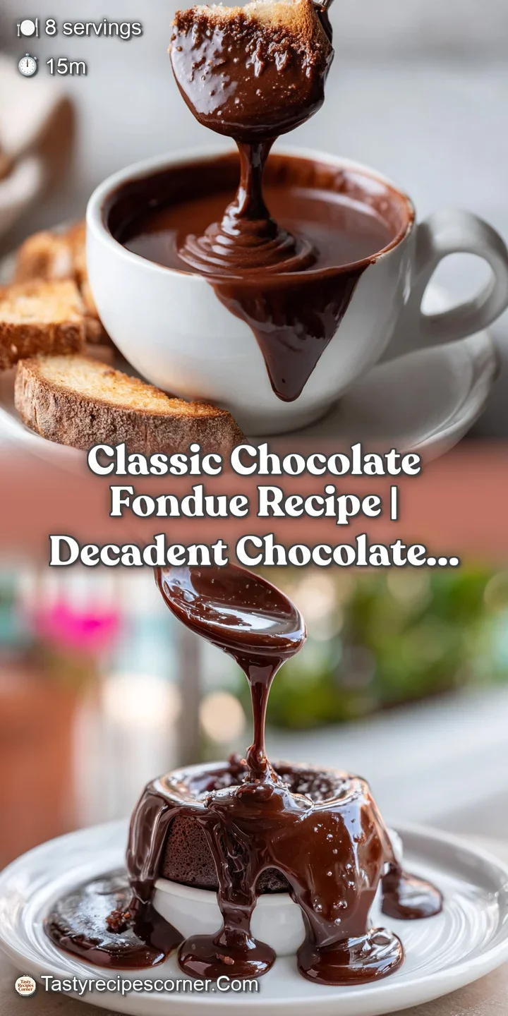 Close-up of velvety smooth dark chocolate fondue. A strawberry dips in, glistening with the rich, melted chocolate. Decade...