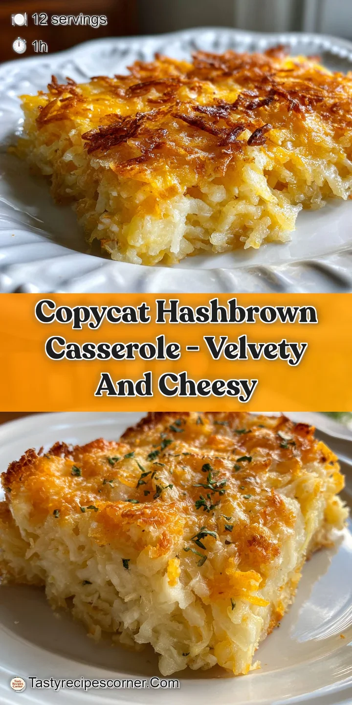 Close-up of bubbly, golden-brown hashbrown casserole. You can see the creamy texture and browned cheese on top.