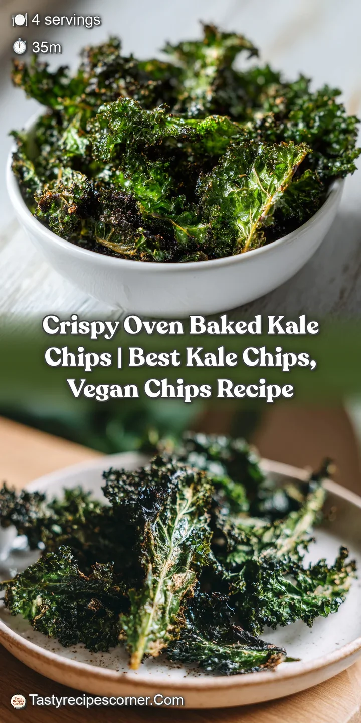 Close-up of intensely green, oven-baked kale chips with perfectly crisp edges, glistening slightly under soft light.